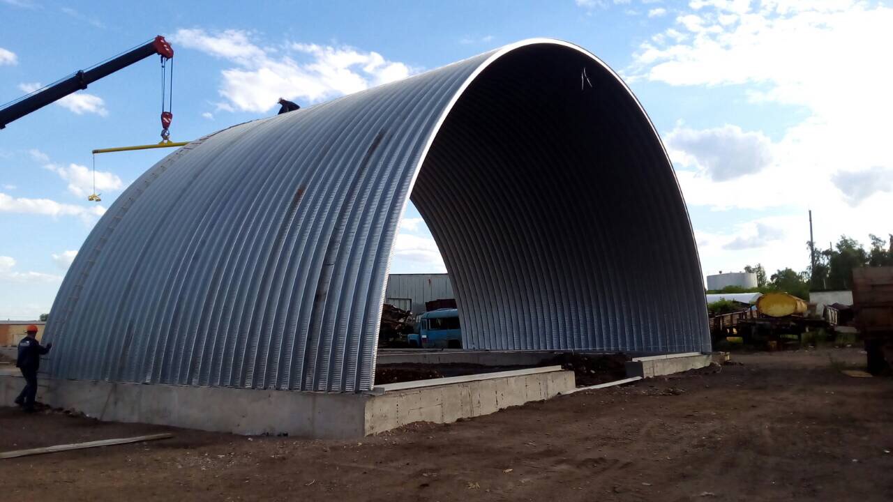 Быстровозводимые бескаркасные ангары