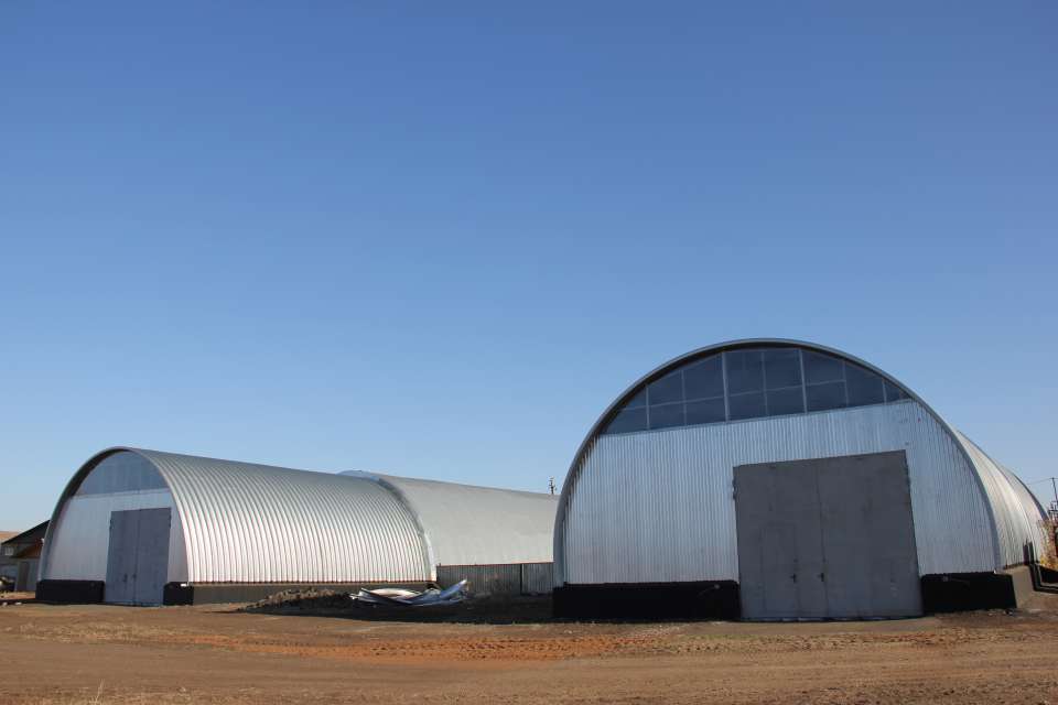 Быстровозводимые бескаркасные ангары