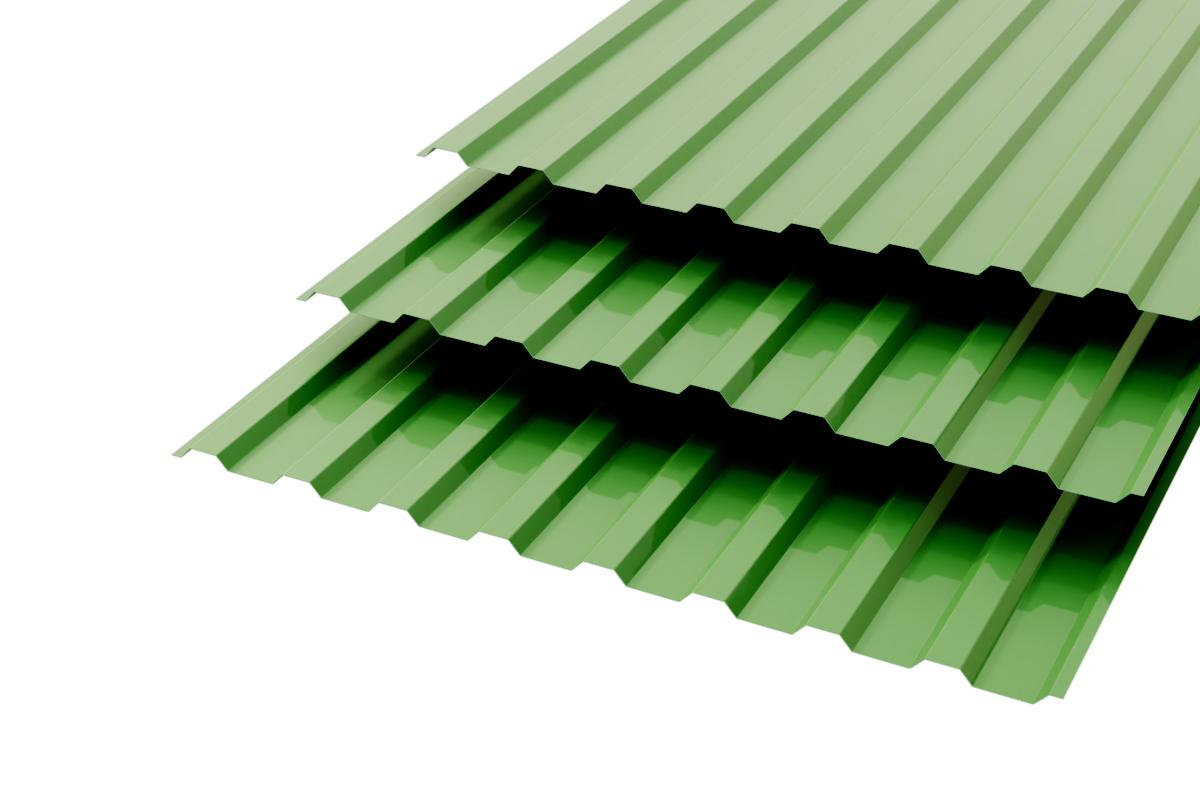 Профлист МП20 Polyester 0,35 RAL 6002 Зеленый лист Сторона В