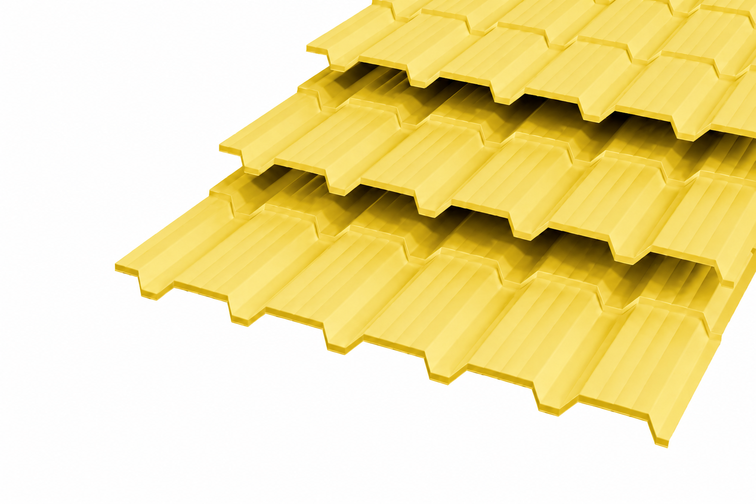 Металлочерепица "Каскад" Polyester 0,5 RAL 1018 Желтый