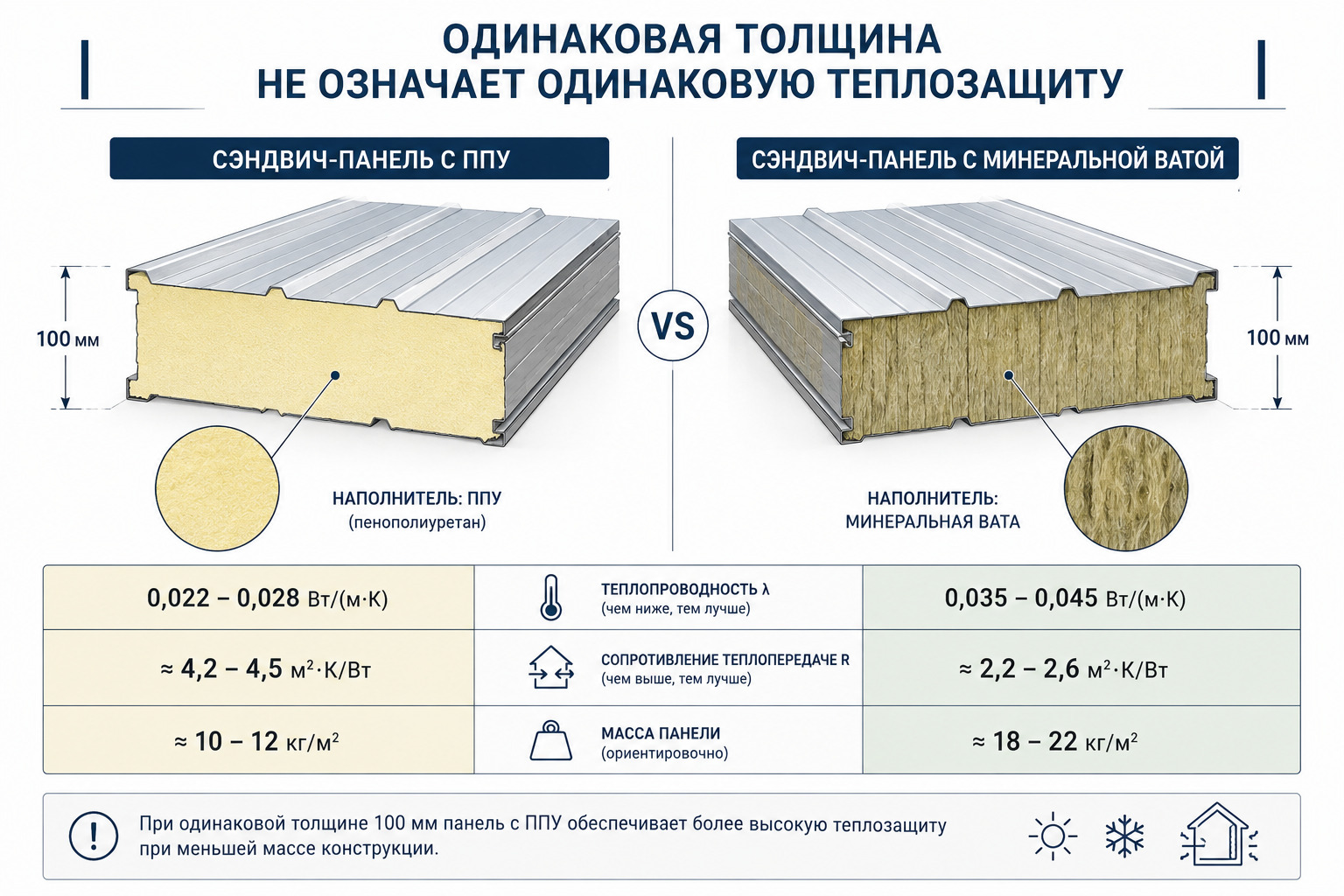 Как выбрать толщину сэндвич-панели для гаража, склада и бытовки