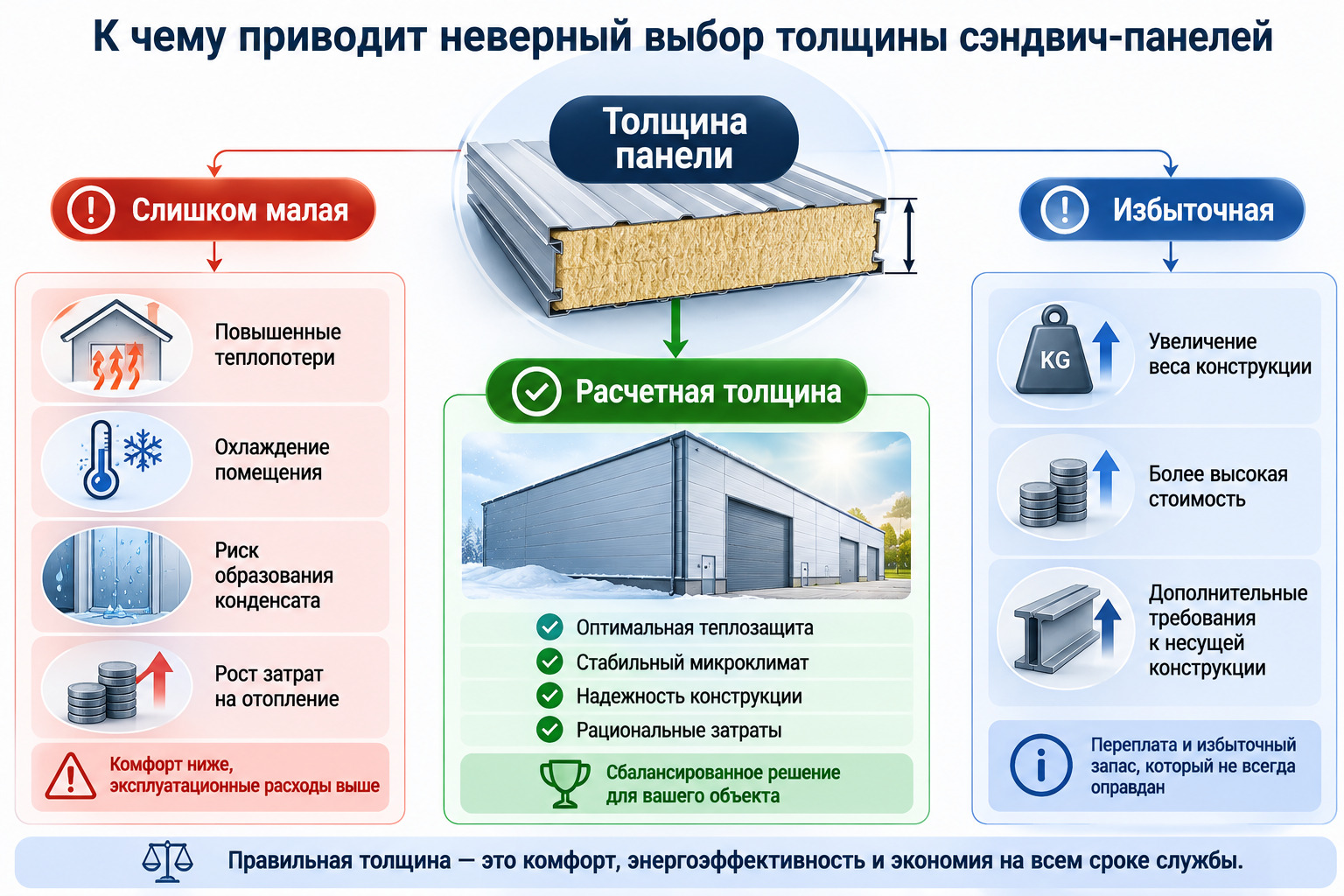 Как выбрать толщину сэндвич-панели для гаража, склада и бытовки