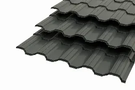 Металлочерепица "Тетра" 0,5 RAL 7016 Антрацитово-серый